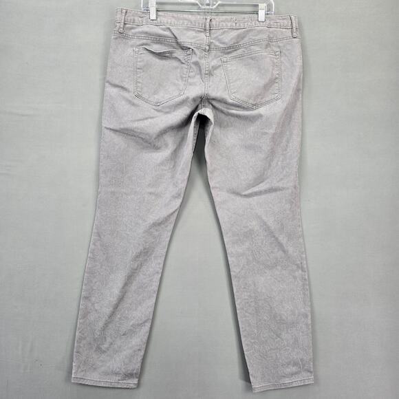 Gap 1969 Gray Always Skinny Jeans Stretch Muted Floral Denim Womens Size 33r Zip - Picture 2 of 9
